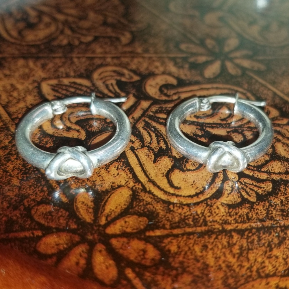 Sterling silver earrings,Vintage Hoops